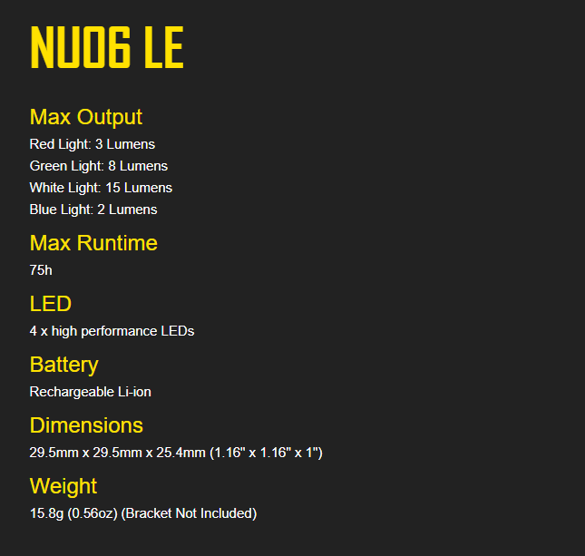 Nitecore NU06 LE Mini Signal Light Law Enforcement Version