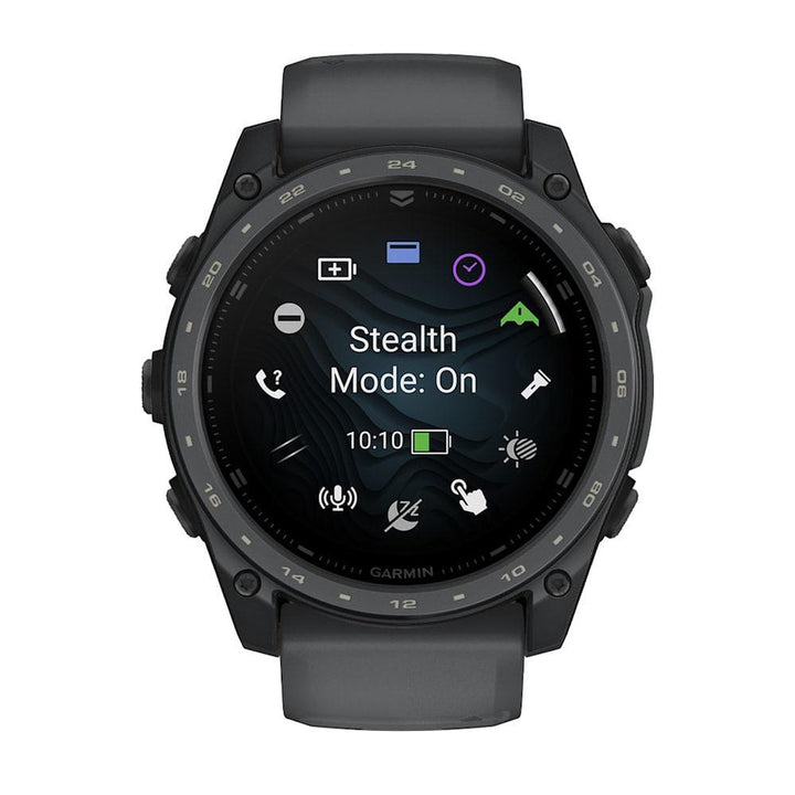 Garmin tactix 8 Cerakote 51mm AMOLED Sapphire Slate Grey Titanium Slate Grey Black Silicone Band view 4